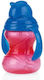 Nuby Kunststoff Kinder Trinkflasche mit Stroh Rot 240ml