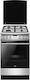 Amica Cooker Κουζίνα 65lt με Εστίες Υγραερίου Π50εκ. Inox