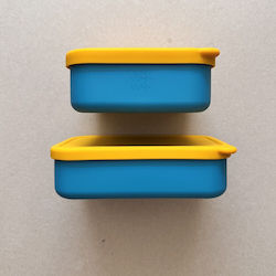Snackbox Blau Gelb Für Kinderlebensmittelbehälter Snackbox Blau Gelb Für Kinderlebensmittelbehälter