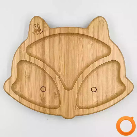 Pandaboo Baby Food Plate made of Bamboo Orange