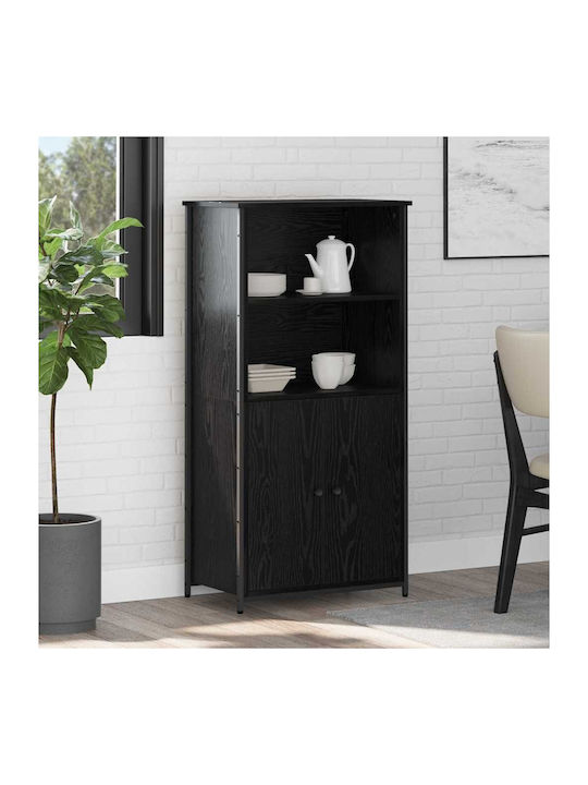 Wand Wohnzimmer Vitrine aus Holz & Metall mit G...