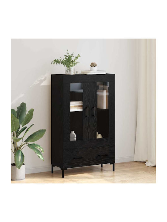 Living Room Display Cabinet Made of Wood & Meta...