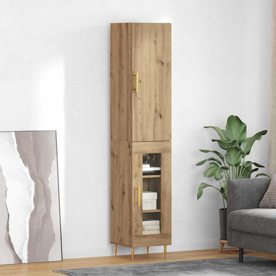 Highboard Επιδαπέδια Βιτρίνα από Μοριοσανίδα με Τζάμι Δρυς Highboard Επιδαπέδια Βιτρίνα από Μοριοσανίδα με Τζάμι Δρυς