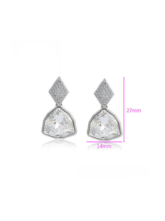 Chrysothemiss Women's Earrings Crystal Arch Rhodium Plated Swarovski Crystal