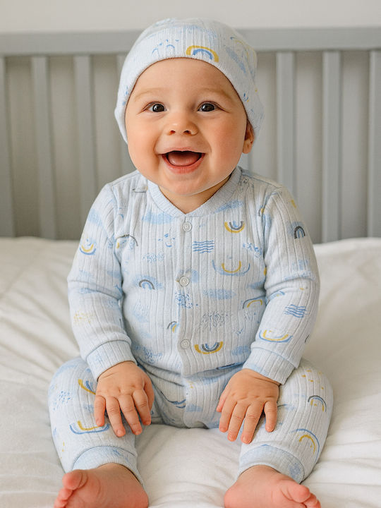 Babydom Παιδική Πιτζάμα Εκρού, Θαλασσί