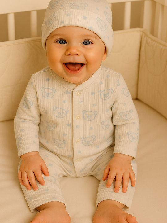 Babydom Pijama pentru copii Ecru, Light Blue
