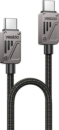 Yesido Regular USB 2.0 Cablu USB-C bărbătesc - USB-C 60W Negru 1.2m