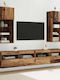 Living Room TV Unit with Lighting Coffee L40.5xW30xH90cm