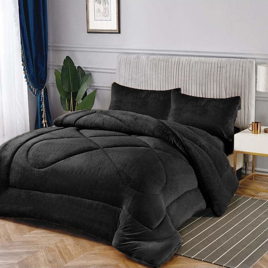 Ehome Duvet Cover Queen 220x240cm Vienna Black 330 GSMGsm