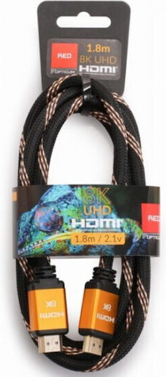 Opticum HDMI 2.1 Ultra High Speed 48Gbps 4K 120Hz HDR VRR Cable HDMI male - HDMI male 1.8m Μαύρο