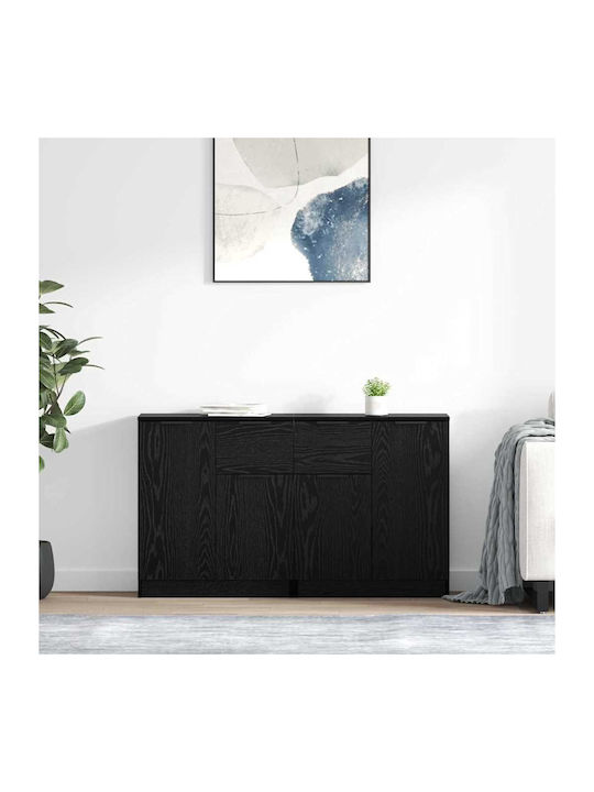 Sideboard Wooden with Drawers Black Beech 60x30x70cm
