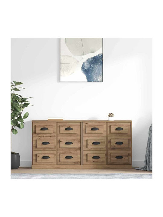 Sideboard Wooden with Drawers Artisan Oak 70x35...