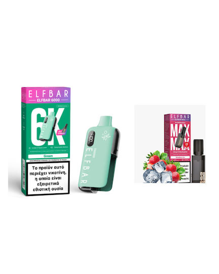 Elf Bar Elf Bar Einweg-E-Zigarette 6000 Einweg-E-Zigaretten Erdbeer Eis 10ml 20mg Grün