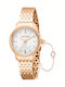 Just Cavalli Set Womens Battery Watch with Pink Gold Metal Bracelet