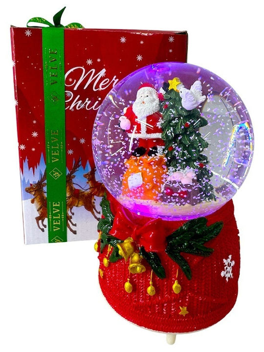 Weihnachtliche Schneekugel Beleuchtet mit dem Weihnachtsmann 10x16cm 1Stück
