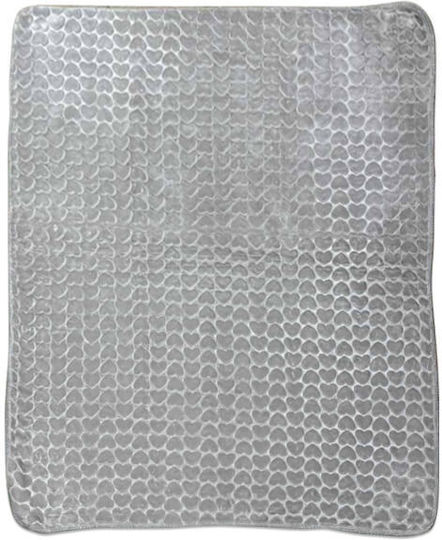 Decke Kinderbett Samt Gray 105x135cm