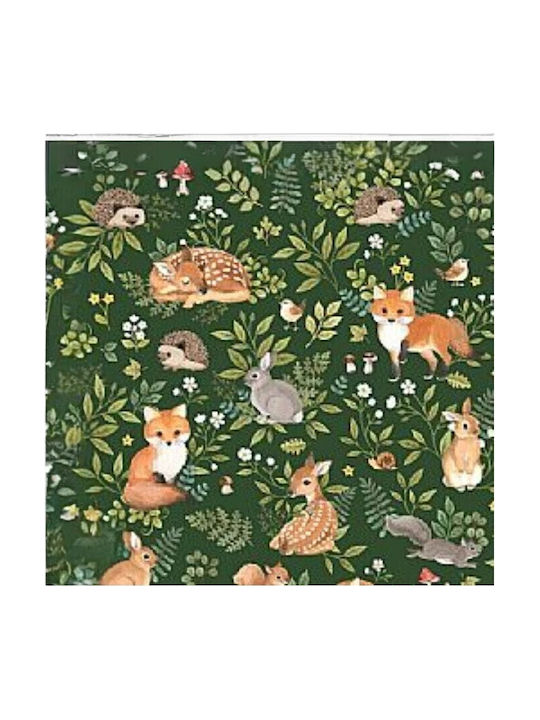 Green Forest Animal Throw Pillow 45x45