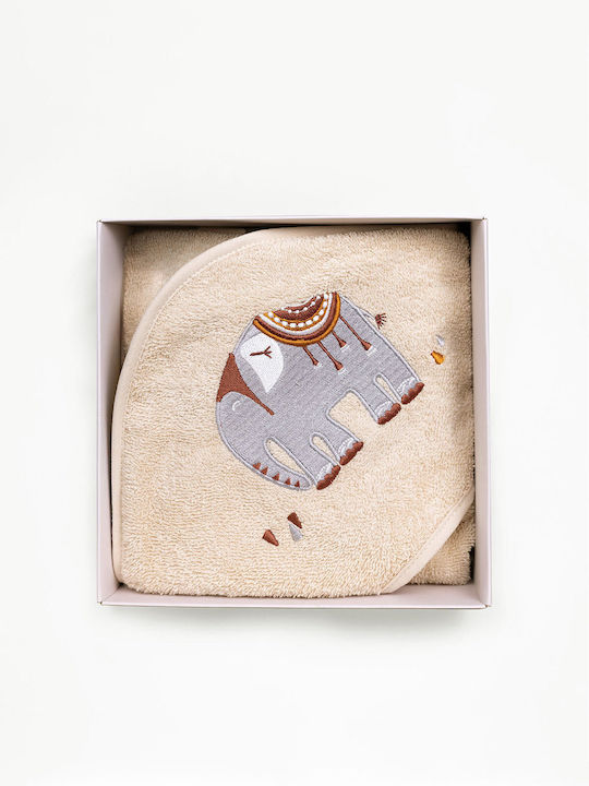 Sunshine Βρεφική Κάπα-Μπουρνούζι με Κουκούλα Beige 75x75εκ.