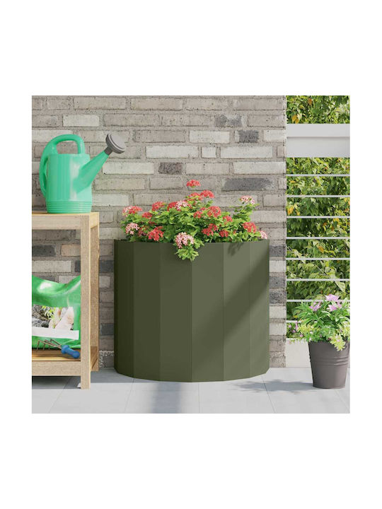 vidaXL Γλάστρα Μεταλλική Πράσινη 60x60x50εκ.