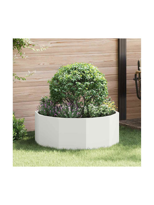 vidaXL Ghiveci Metal Alb 90x90x35cm.