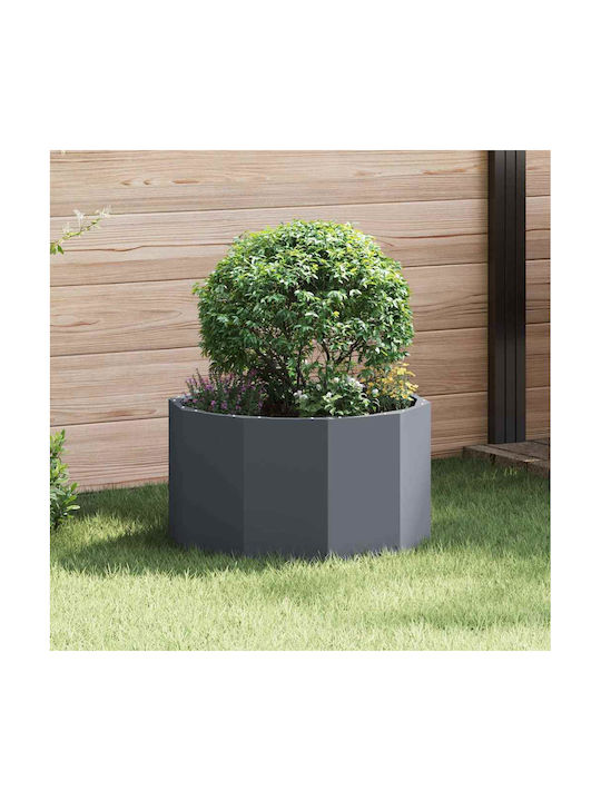 vidaXL Ghiveci Metal Cărbune de lemn 60x60x35cm.