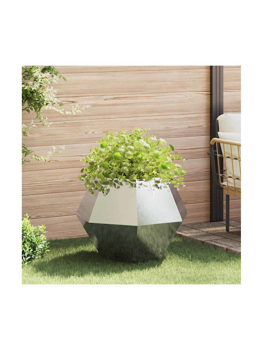 vidaXL Ghiveci Metal Silver 75x75x60cm.
