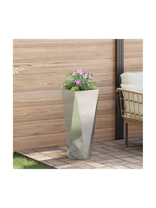 vidaXL Ghiveci Metal Silver 30x30x75cm.