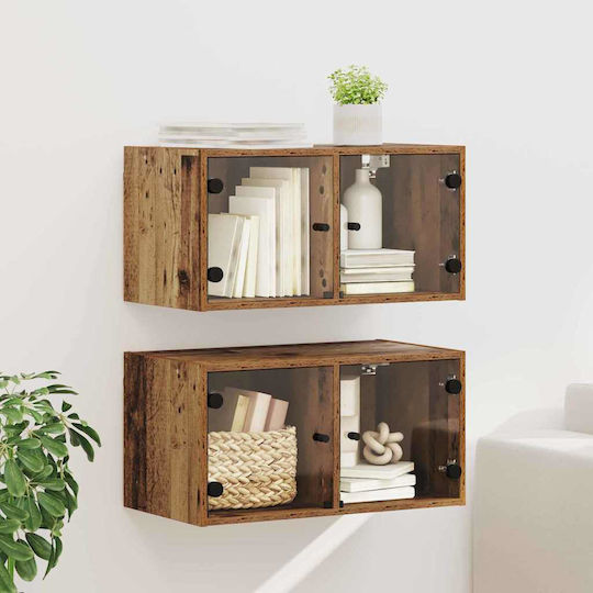 Hängeschrank für Wohnzimmer aus Spanplatte Altholz 68x37x35cm