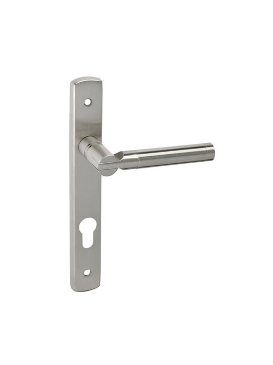 Best Design Front Door Lever Plate Right Matte Nickel/Chrome