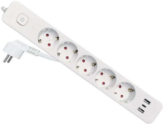 Equip Power Strip with Surge Protection 5 Positions with Cable 2.5m