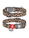 Wau Dog Nylon Collar QR Address Tag XL 25mm/37-58cm Leopard