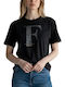 Women's Blouse Cotton Short Sleeve Black