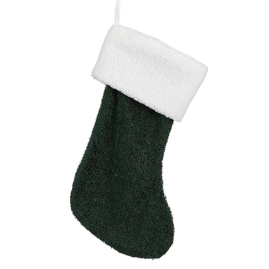Christmas Decorative Polyester Green Socks L40xW20cm