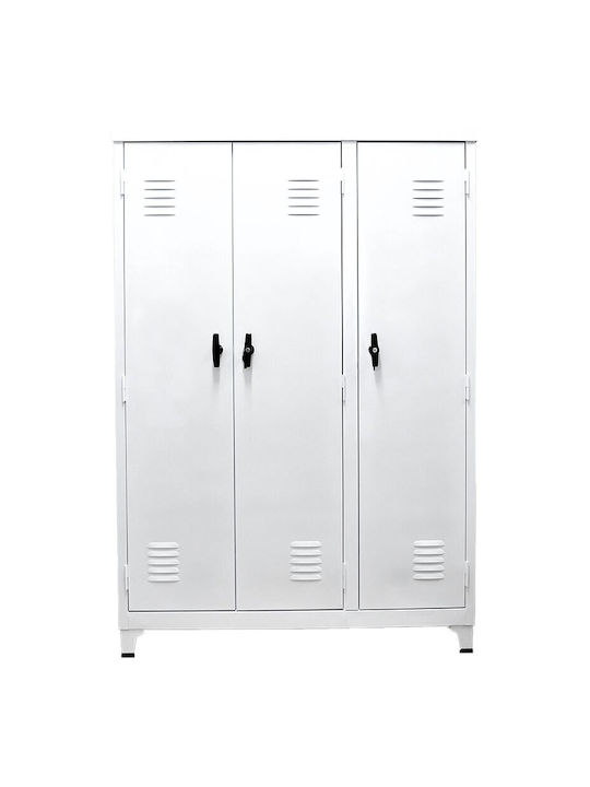 Dulap Trei Frunze Metalic Galvanizat Cu Din Posibilitatea De Blocare 195x45x130 Cm