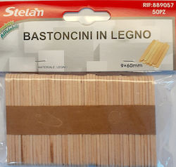 Lemn De Modelism Construcții Formă Linguriță Set 50 Bucăți 9x60mm Stelan 889057 889057