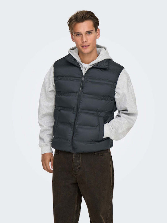 Only & Sons Αμάνικο Μπουφάν Puffer Μαυρο