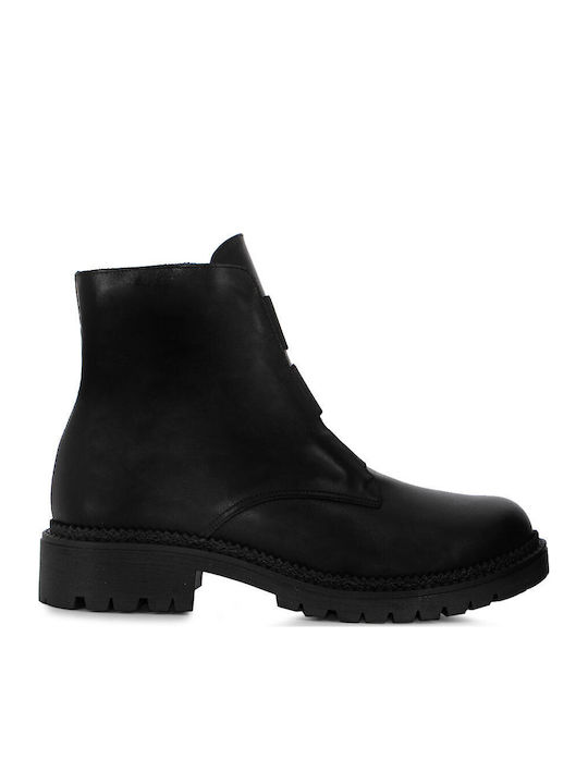 Leather Women's Ankle Boots Black
