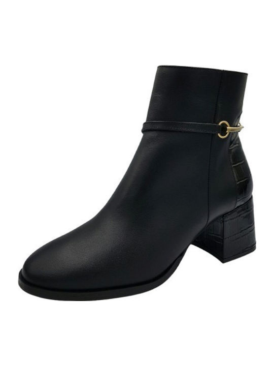 Leather Women's Ankle Boots Black