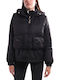 Damen Ärmellos Puffer Jacke für Winter Black