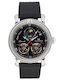 Carl Von Zeyten Ανδρικό Ρολόι 46mm Αυτόματο με Μαύρο Δερμάτινο Λουράκι