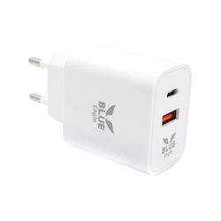Blue Eagle Be-ad36w-04 Pd Пътен Заряден Уред 36W 2xпорт USB Тип C Бял Blue Eagle Be-ad36w-04 Pd Пътен Заряден Уред 36W 2xпорт USB Тип C Бял