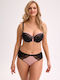 High-waisted Women's Brazil with Lace Black