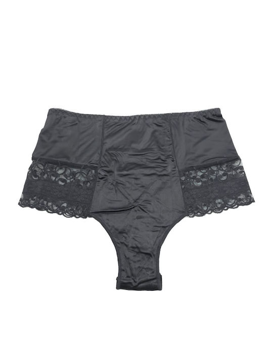 High-waisted Women's Brazil with Lace Black