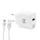 Blue Eagle Be-chac-01 Зарядно Устройство За Мобилни Телефони За Пътуване 18W USB Порт Тип C Кабел Бяло