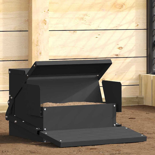 Vidaxl Chicken Feeder Pedal Black 50 x 40 x 29 cm