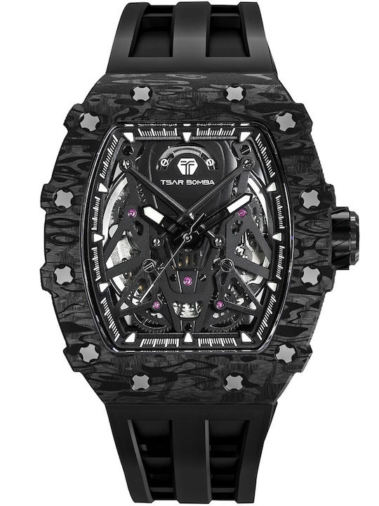 Tsar Bomba Men's Watch 44mm Automatic with Black Rubber Strap