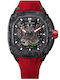 Tsar Bomba Men's Watch 46mm Automatic with Red Rubber Strap