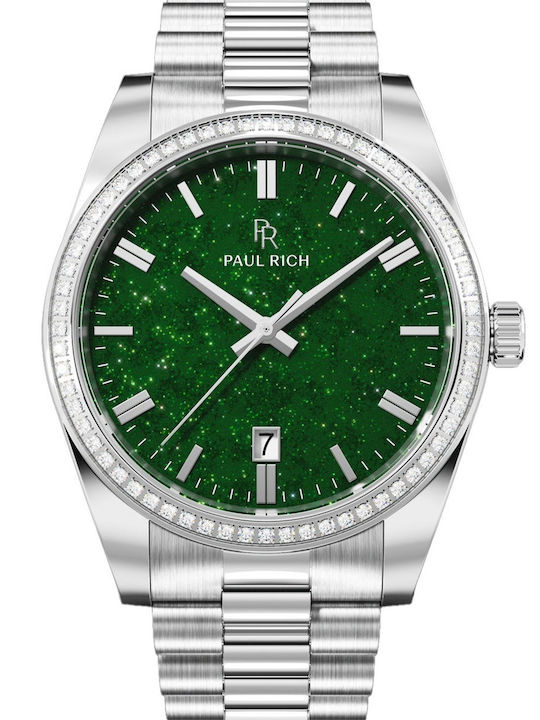 Paul Rich Herrenuhr 40mm Batterie mit Silber Metallarmband