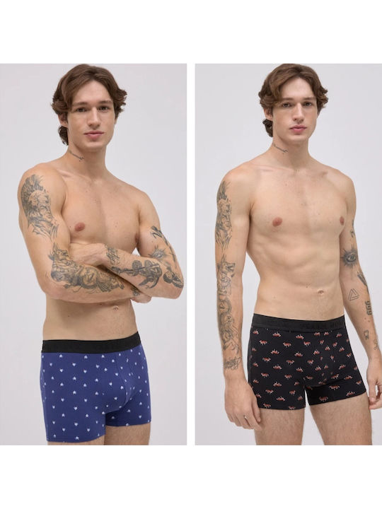 Men's Boxers Blue with Patterns 2Pack