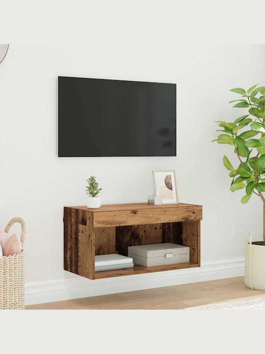 TV Stand with LED Lighting Old Wood L60xD30xH30cm